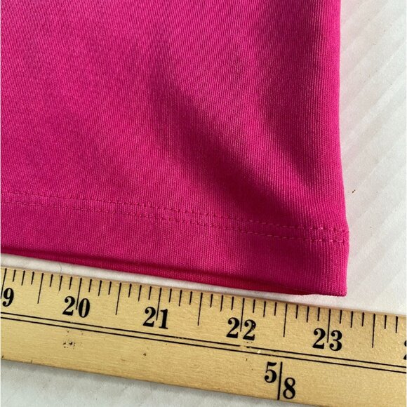 Talbots Hot Pink Sheath Dress with Lace Sleeves Size XL Petite Barbie Romantic - Picture 8 of 8